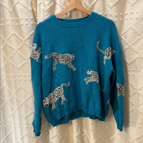 &merci Sweaters - Cheetah Blue Sweater